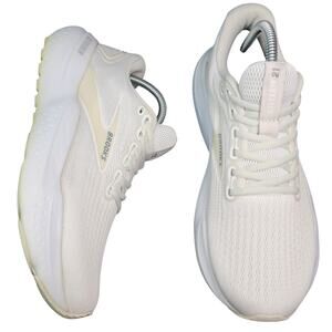 Brooks Glycerin 21 White Grey Mens 9 Medium D Running Shoes Sneakers